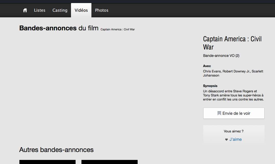 Screenshot of the site issue