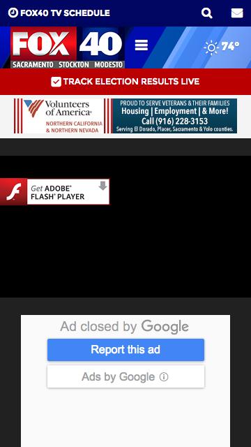 Screenshot of the site issue