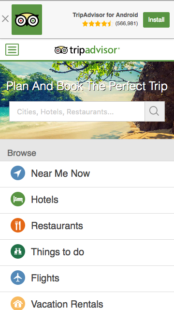 Screenshot of the site issue