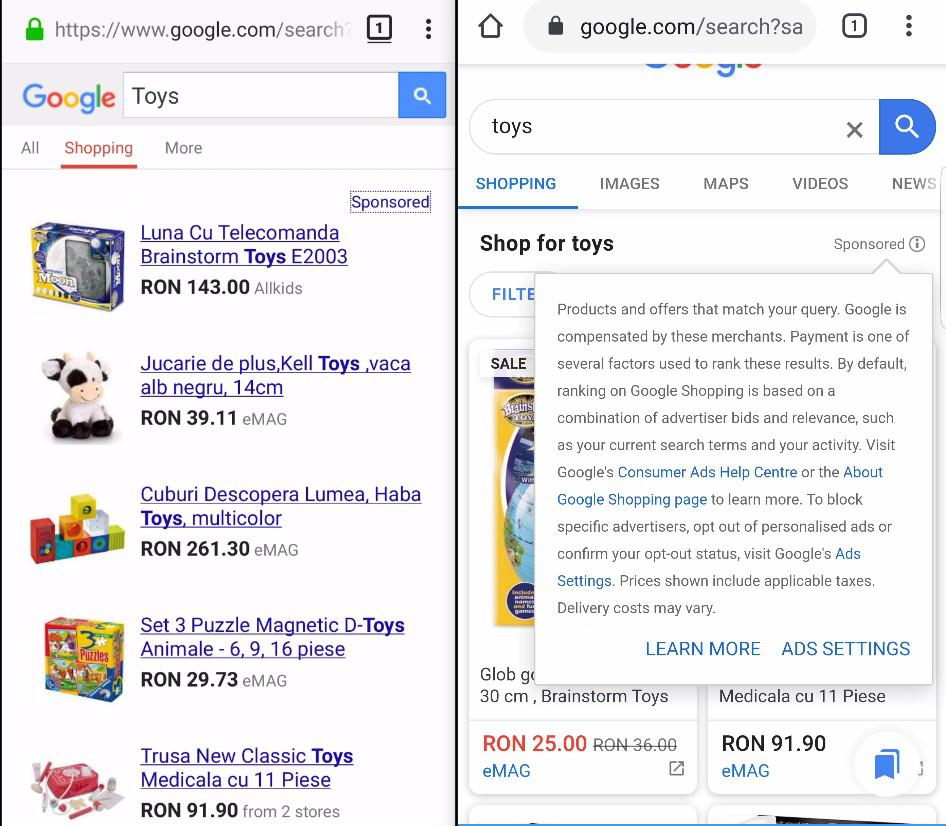 Www google Incorrect Behavior For Sponsored Link Issue 45859 Webcompat web bugs 