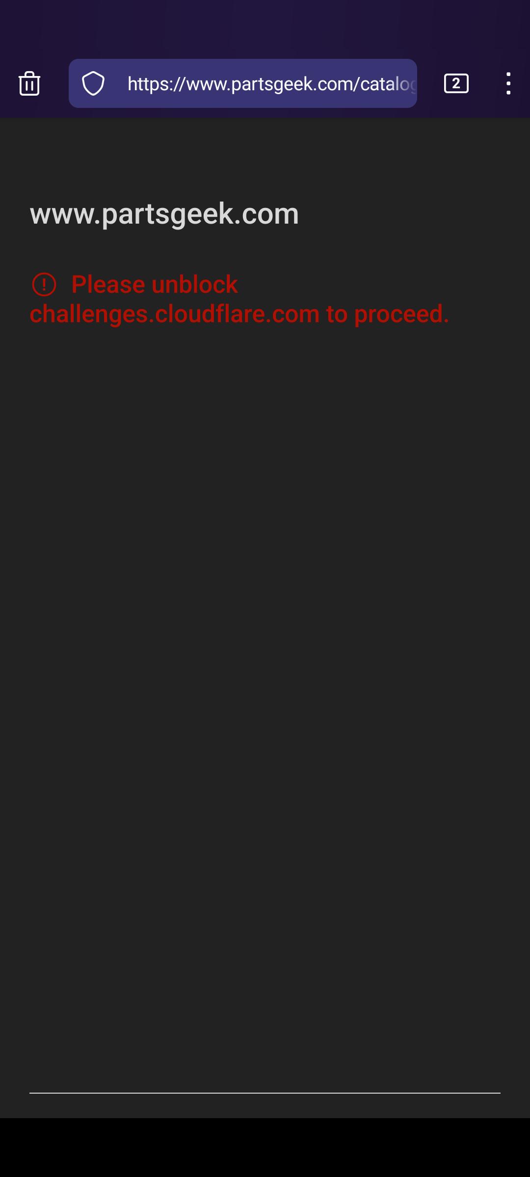 www.partsgeek.com -Page is blocked by Cloudflare · Issue #134173 ...